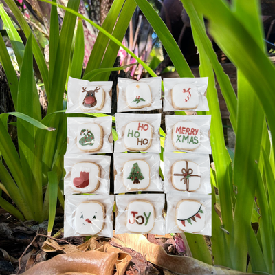 Bucket of Joy Christmas Royal Icing Cookies (12) Gift set