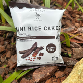 Bakali Mini Coated Rice Cakes - Carob (60g) - The Deli