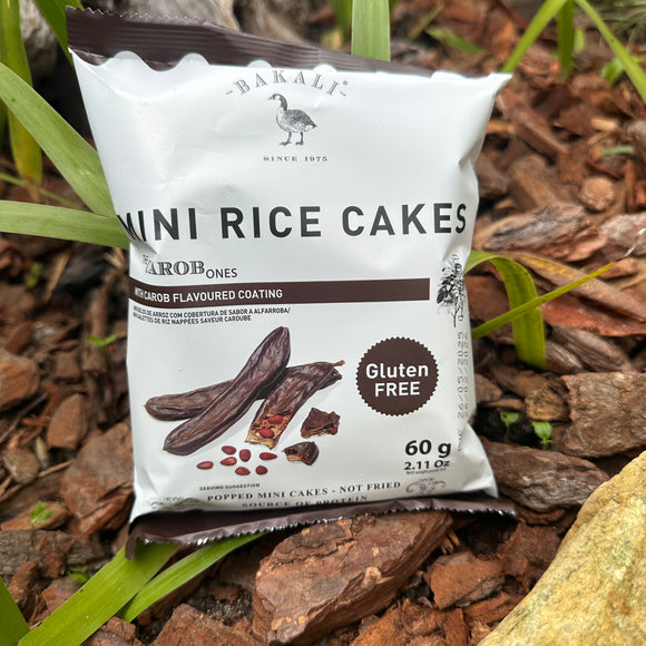 Bakali Mini Coated Rice Cakes - Carob (60g) - The Deli
