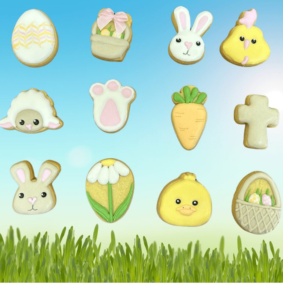 Easter Egg Hunt Delight: 12 Royal Icing Cookies - The Deli