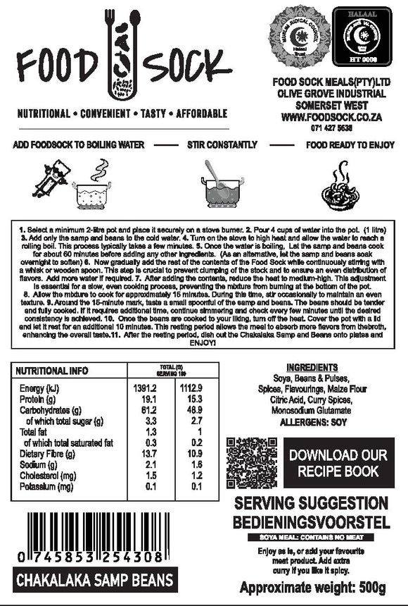 Food Sock - Chakalaka Samp & Beans (serves 4) - The Deli