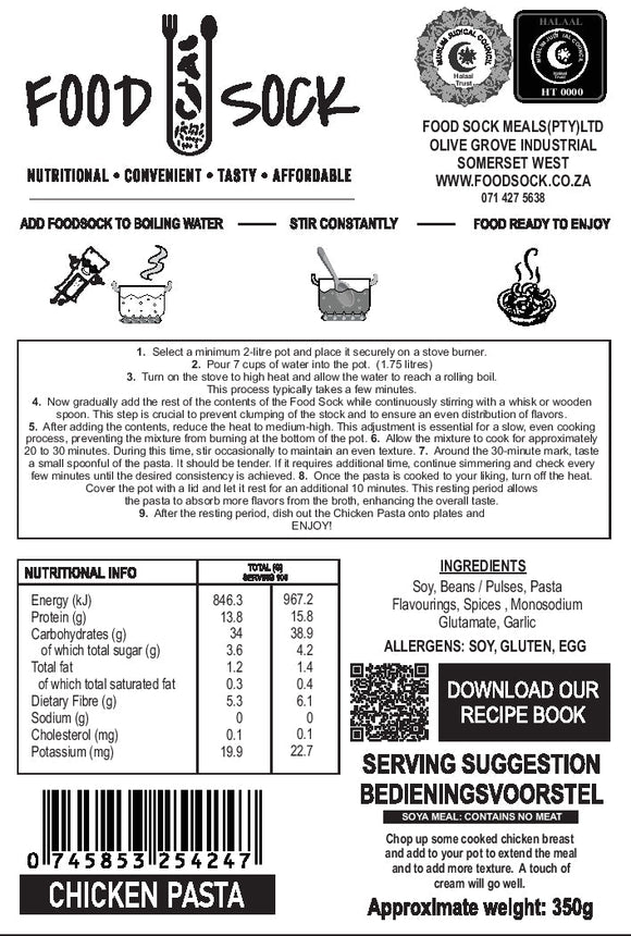 Food Sock - Chicken Pasta (serves 4) - The Deli