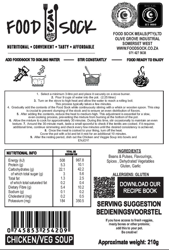 Food Sock - Chicken & Veg Soup (serves 4) - The Deli