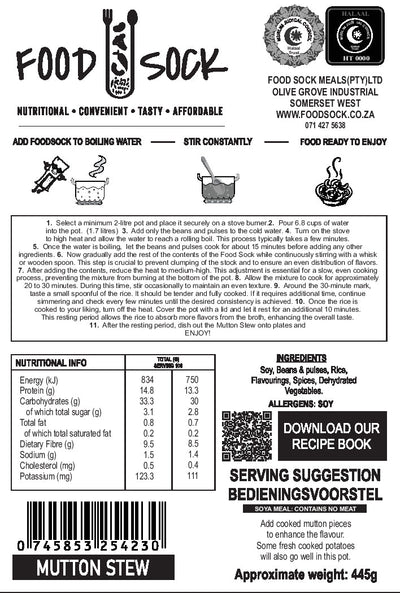 Food Sock - Mutton Stew (serves 4) - The Deli