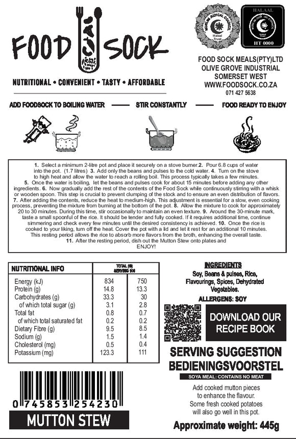 Food Sock - Mutton Stew (serves 4) - The Deli