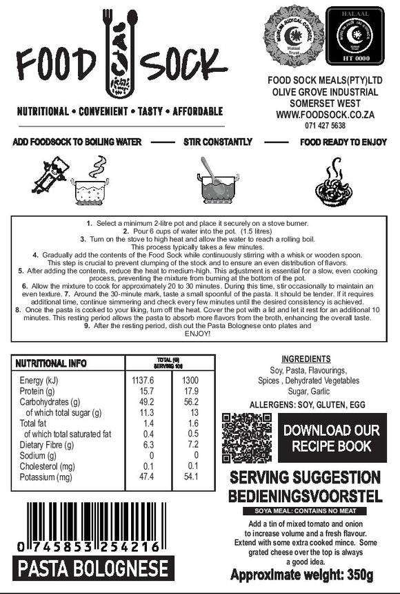 Food Sock - Pasta Bolognese (serves 4) - The Deli