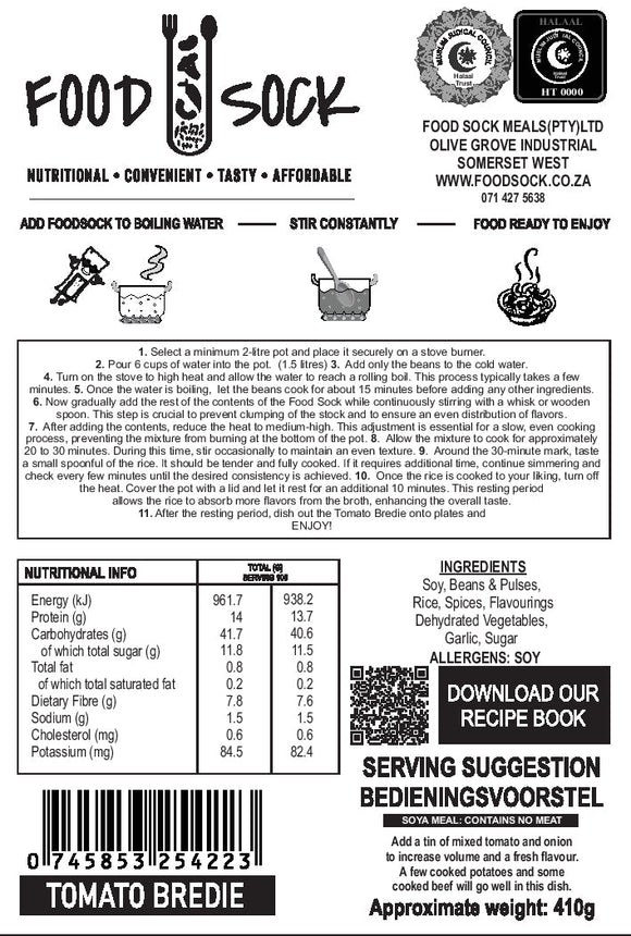 Food Sock - Tomato Bredie (serves 4) - The Deli