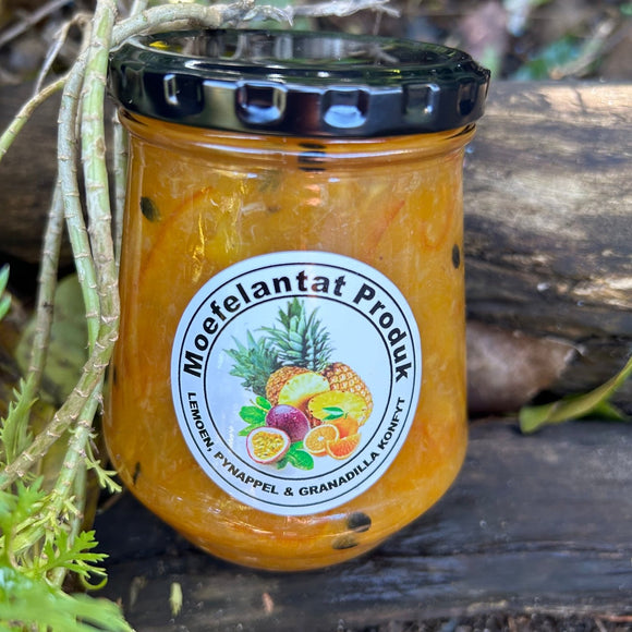 Moefelantat Orange, Pineapple & Granadilla Jam (375g) - The Deli