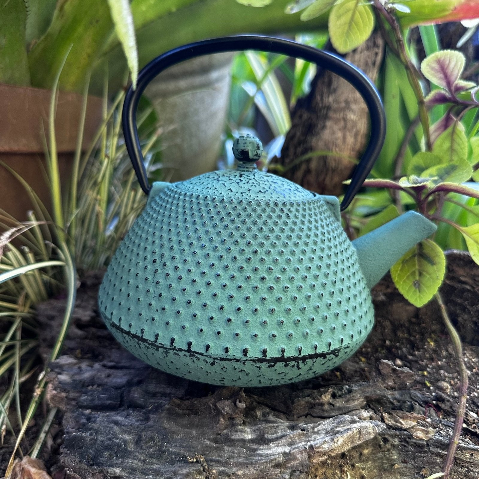 Sage Cast Iron Tea Pot (700ml) (Pear Shaped) - The Deli