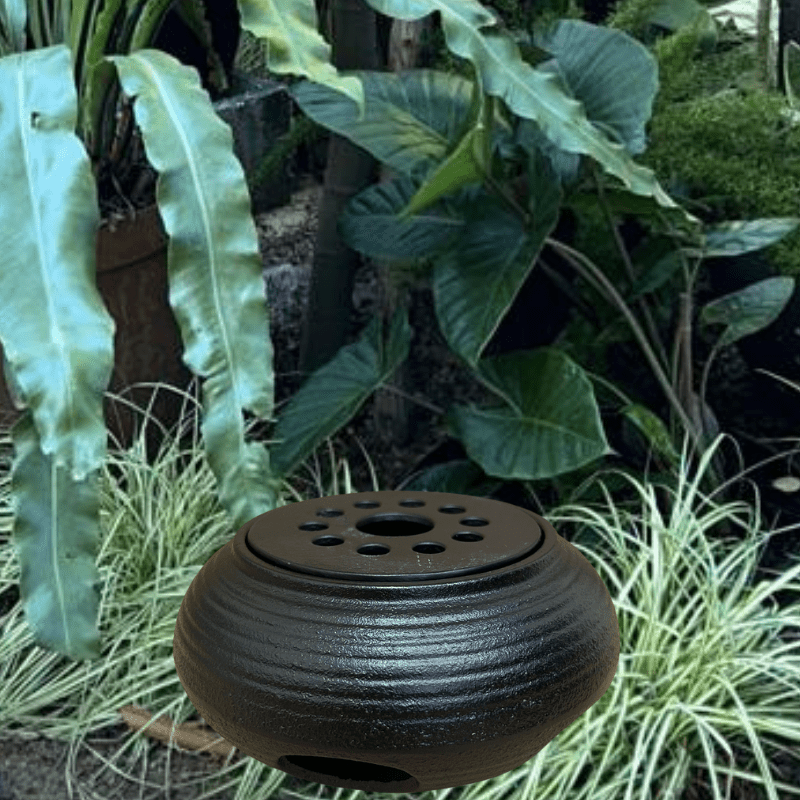 Striped Cast Iron Burner Tea Pot Stand - The Deli