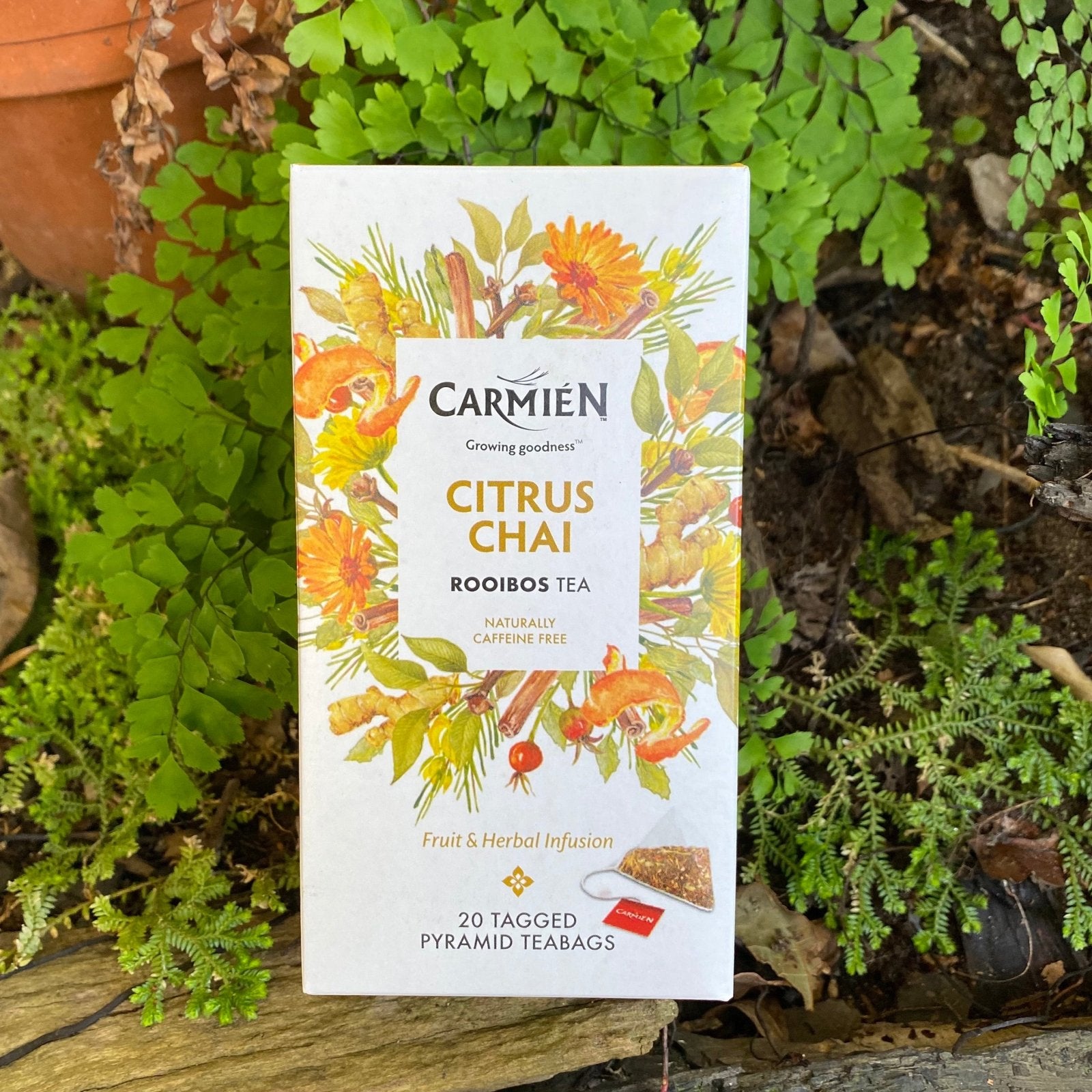 Carmien Citrus Chai Rooibos Tea (20 tagged pyramid teabags) - The Deli