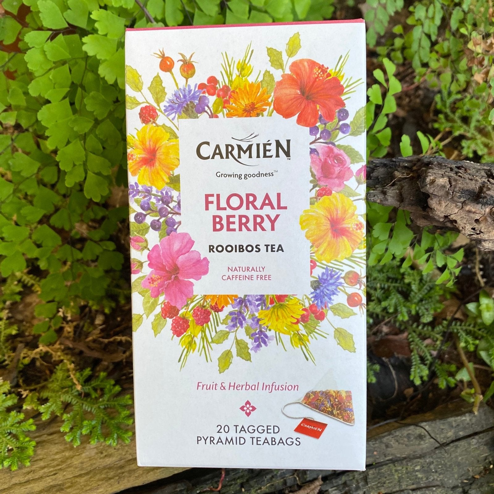 Carmien Floral Berry Rooibos Tea (20 tagged pyramid teabags) - The Deli