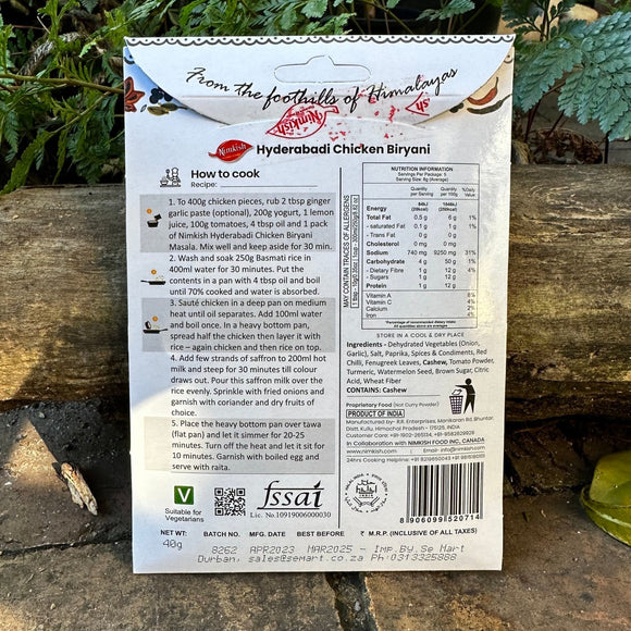 Nimkish Hyderabadi Chicken Biryani Spice Mix (40g) - The Deli